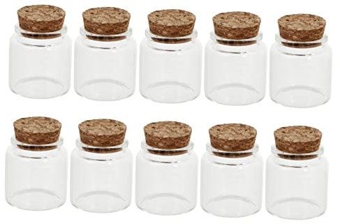 Alipis 10pcs Small Glass Bottles Reusable Water Bottles Small Drink Containers for Milk Storage