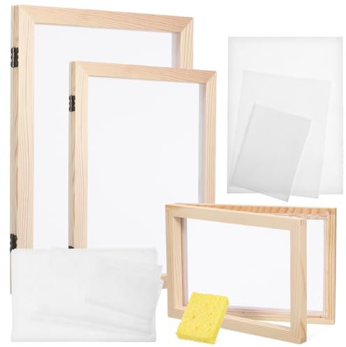 DIYEAH 1 Satz Papierholzrahmen Siebdruck Heimwerken mehrere Zellstoff Bausätze Sperrholz bastelbedarf netzstoff Holzrahmen Bildschirme Rahmen aus Papier Bildschirm zur Papierherstellung