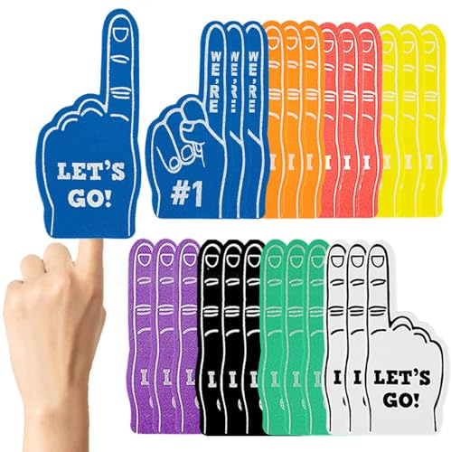 24 st mini skum fingrar, vi är #1 sport skum finger, 8 färger skum hand finger cheerleader gåvor för sport hand tema party basket baseboll fotboll