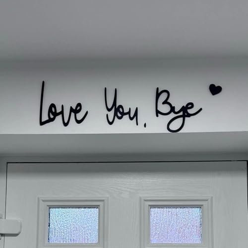 Love You Bye Sign Aboves Door | Funny Love You Bye Door Topper | Love You Bye Door Frame Decor Corner Sign | Love You Bye Script Sign | Entryway Decor Door Toppers For Hallway Living Room