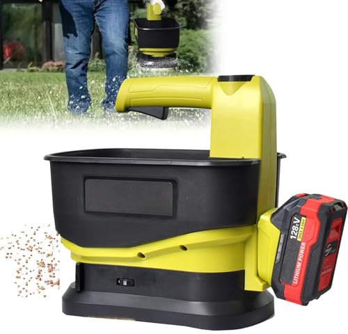 Spargisemi Senza Fili, Spandiconcime Portatile da 5,5 L, velocità di Regolazione a 6 Livelli, Larghezza di Spargimento Regolabile per Semi, Alimenti, con Batteria da 4000 mAh per Semi