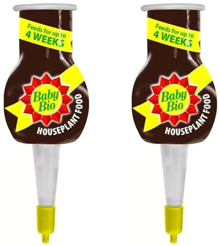 HOCHSTE® Baby Bio Houseplant Drip Feeders Pack of 2 Plant Feed Food Fertiliser Nutrients Nutrition Gardening Garden Soil Potted Plants Houseplant Drip - 2 Pack 40ml