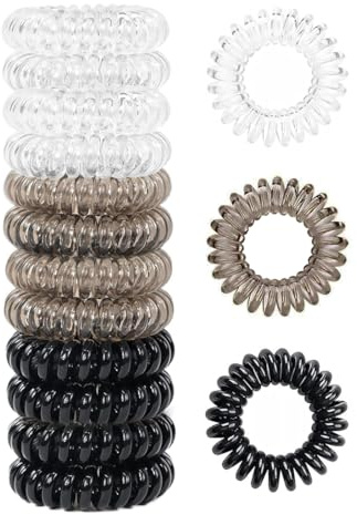 HABNI 12 Pezzi Elastici Per Capelli A Spirale Plastica, Elastici Capelli Donna, Elastici Spirale Cavo Telefonico Per Donne E Ragazze