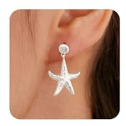 HANLI Orecchini Stella Marina Donna Argento 925 e Zirconi Cubici Estivi Spiaggia Anallergici Leggeri Trendy Gioielli di Moda per le Donne