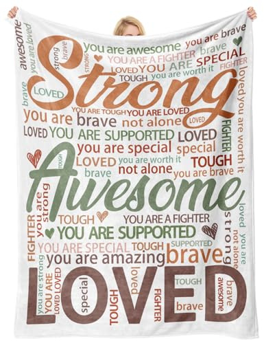 Super Soft Hug Blanket – Inspirational Get Well Soon Gift for Women, Cancer Care Blanket, Healing Throw for Mom, Grandma, Friend, After Surgery Recovery, 50x60