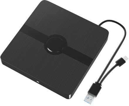 WATERBELINE USB 3.0 et USB C 2 interfaces graveurs de DVD portables, lecteurs externes de transfert de données rapide pour ordinateur de bureau