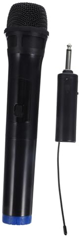 LOLIPPYY Microfono Wireless Portatile Facile da Usare Nero per Karaoke con Ricevitore e Ricezione a Lunga Distanza, Microfono per Casa e Cantare in Ambienti Interni ed Esterni