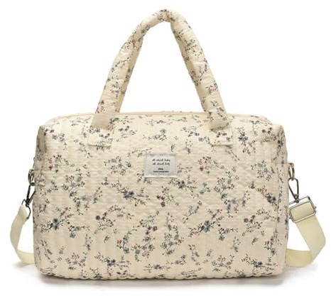 Sac à langer pour bébé, grand sac à bandoulière en toile pour femmes, sacs multifonctionnel à fleurs, sacs à main bandoulière pratique pour shopping avec bandoulière réglable, à couches