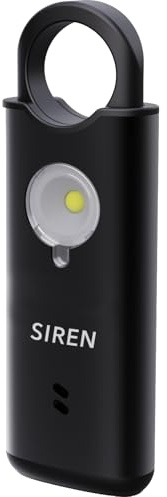Personal Safety Alarm by Silent Beacon – 135dB Siren, Flashing Light, Pull & Vibration Activation, USB-C Rechargeable Keychain (Black)