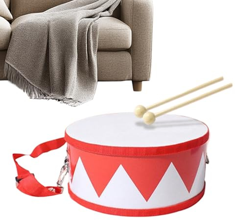 Trommel Für Kinder - Instrument Für Frühkindliche Bildung | 15cm Holztrommel Mit Verstellbarem Schultergurt,Für 2-5 Jährige Und Mädchen, Schüler, Geburtstag, Kindergarten, Spielzimmer