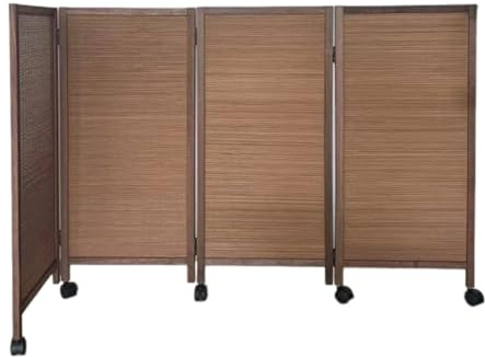 Faltbarer Raumteiler, Wandtrenner, Holzgitter, handgewebt, für Schlafsäle, Studios und Büros (4 Stück, 100 x 40 cm)