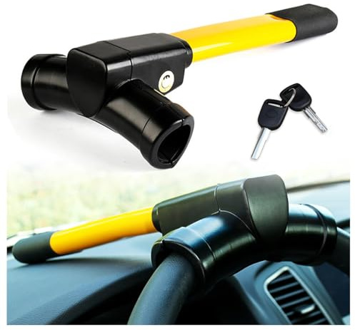 TYUIGHF Blocco Volante, per Mitsubishi L200 Triton 2016 2017 2018 2019-2025 Serratura di Sicurezza Auto, Dispositivo Anti-Furto Robusto, Blocca Volante Auto Alta visibilità Bloccasterzo,Yellow