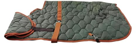 Ysyqkn Couverture pour Cheval Drap d'hiver Imperméable Vêtement Équin Respirant Tissu Oxford Épais Sangles Ajustables Doublure Adaptée Aux Soins Équins Équit, Vert Foncé 60 Cm