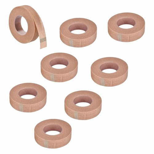 8 Rollos 1,25cm x 9,14m Cintas de Piel Flexible Transpirable y Suave | Cinta de Microporos Cinta Adhesiva Transpirable Micropoross para Nariz, Uso Diario y Deportivo