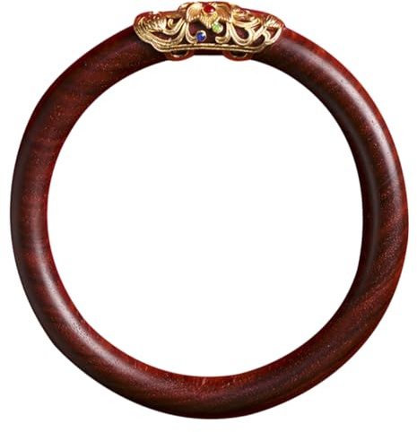 SUPVOX Pulsera de Madera Natural de Sándalo Vintage, Brazalete Étnico Redondo para Mujer, Tamaño 60 Mm, Joyería Artesanal Cómoda para Uso Diario y Ocasiones Obsequios