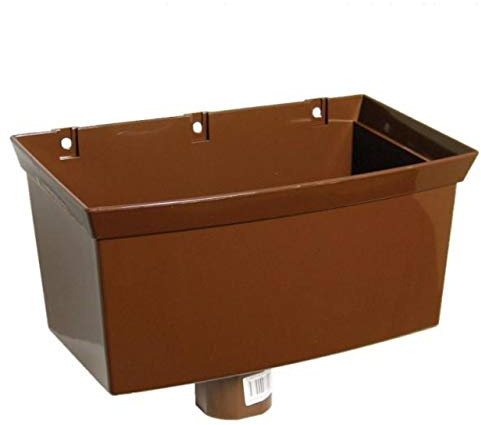 FLOPLAST 68mm Round Universal Gutter Hopper- Brown - Pack of 2