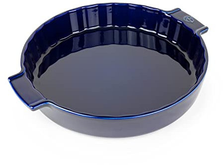 PEUGEOT - Runde Tarteform aus Keramik - 33 cm x 28 cm x 5,4 cm - Fassungsvermögen: 2,2 L - 10 Jahre Garantie - Blau