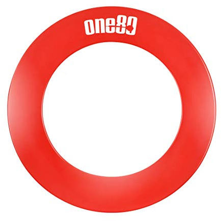 ONE80 Dartboard Surround Catchring für Dartscheibe Auffangring Einteilig Rund (Rot)
