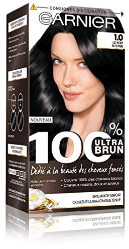 Garnier - 100% Ultra Brown - Permanente Haarfarbe Schwarz - Intensives Schwarz 1.0