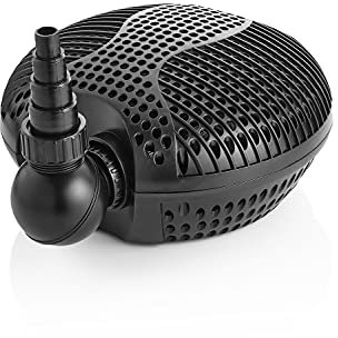 Swell UK Deluxe 6500lph Pond Pump. Black, Plastic, Garden Fish Pond, 6500Lph, 3-Year Guarantee