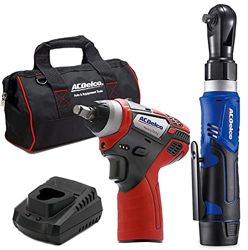 ACDelco ARW1209-K14 G12 Series 12V Li-ion Cordless 3/8” Rachet Wrench & Impact Wrench Combo Tool Kit