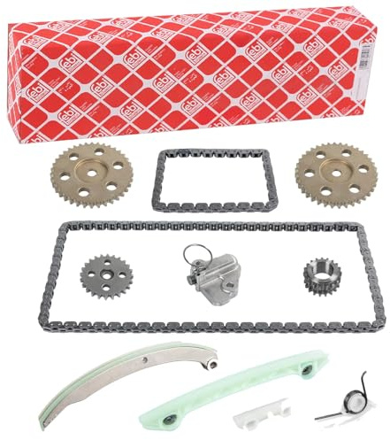 febi bilstein 108920 Steuerkettensatz für Nockenwelle und Ölpumpe, 1 Stück | Kompatibel mit: FORD C-MAX, FIESTA V, FOCUS C-MAX, FOCUS II, FOCUS II Cabriolet, FOCUS II Stufenheck, FOCUS II Turnier