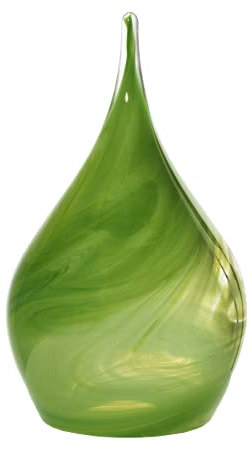 CRISTALICA Lampe Kegel Gartenflair 25cm aus Glas grün