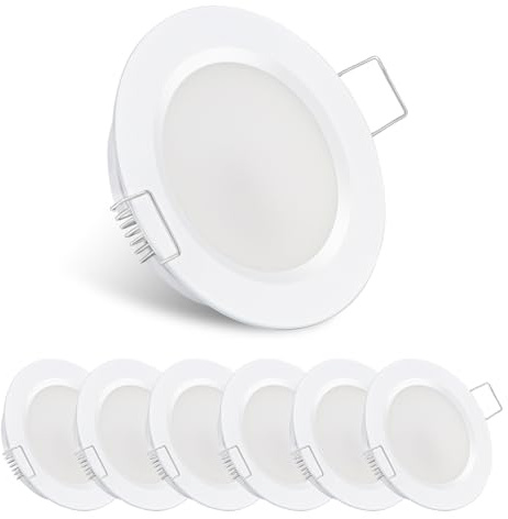 acegoo 6 x 12V DC LED infälld lampa 2.5W infälld spotlight platt spotlight hål 58–64 mm taklampa för husbil båt husvagn bil yachtmöbler Vit, 3000K