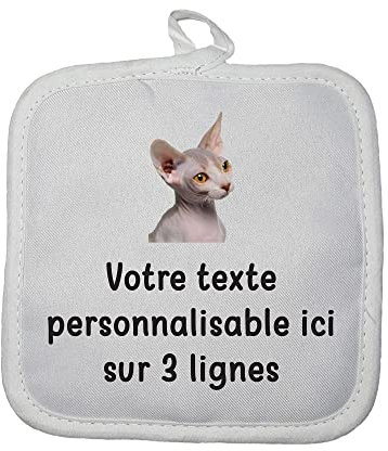 Manique Gant de Cuisine Pictogramme Sphinx avec Texte Personnalisable
