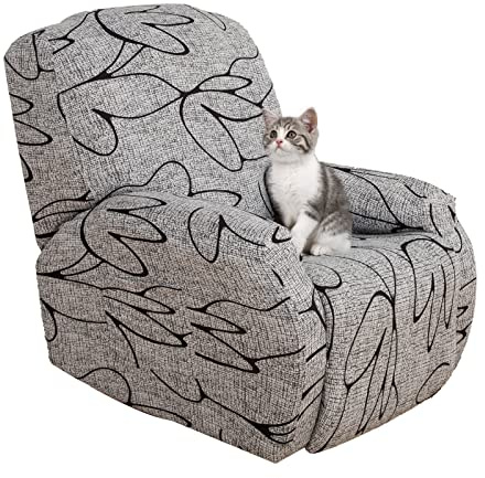 Jaotto Copripoltrona Relax Reclinabile,Fodere Copripoltrona 1 Posto Universale,Moderne Copripoltrona Relax Reclinabile con Tasche Lavabile,Coperture per Divano da Massaggio,Stile Grigio