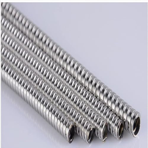 MMLFX 1pc 304 stainless steel metal threaded hose metal sleeve cable tube (Size : ID7mm OD9mm)