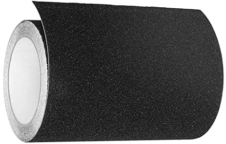 Antirutsch Klebeband Streifen mit Selbstklebend, Treppenstufen Band Kleber rutschfest Klebeband (15cm x 5m, Schwarz)