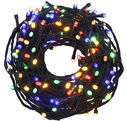 vidaXL Guirlande LED avec 150 LED Guirlande Lumineuse Décoration de Fête Ornement de Noël Salle de Séjour Intérieur Multicolore 15 m PVC