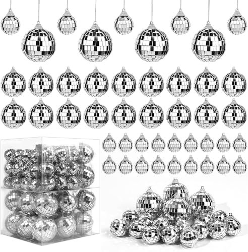 ASelected Palla da Discoteca 3/4/5 CM, 72 Pezzi Piccole Sfere Specchiate per Feste, Appendere