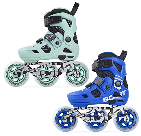 Bont Scoot Kids Inline Skates - Performance Speed Skates - Junior Girls Boys Roller Skates (Blue, Bont 1-2)