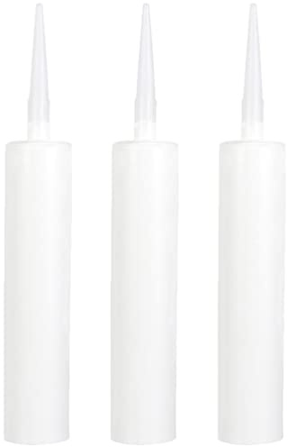 DOITOOL Empty Sealant Cartridge 3 Pack Refillable Caulk Tubes 13 Inch Plastic Mastic Tubes for Home and Diy Sealant Applications