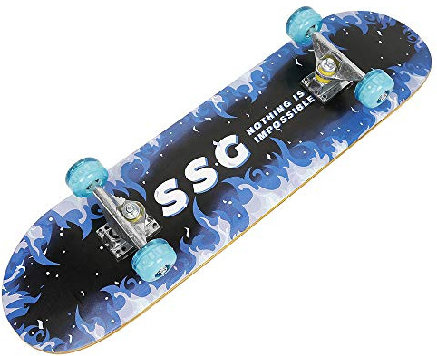 Skateboard Komplette Cruiser Skateboard für Kinder Jugendliche Erwachsene,7-Lagiger Kanadischer Ahorn Double Kick Deck Concave mit All-in-one Skate