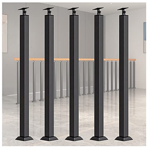 Geländer Außen/ Innen Treppengeländer Schwarze schmiedeeiserne Geländerpfosten, Geländer für Terrassentreppen, Innen- und Außengeländersystem, 1/2/5/10/20/25 Packung Balusterspindeln mit Schrauben und