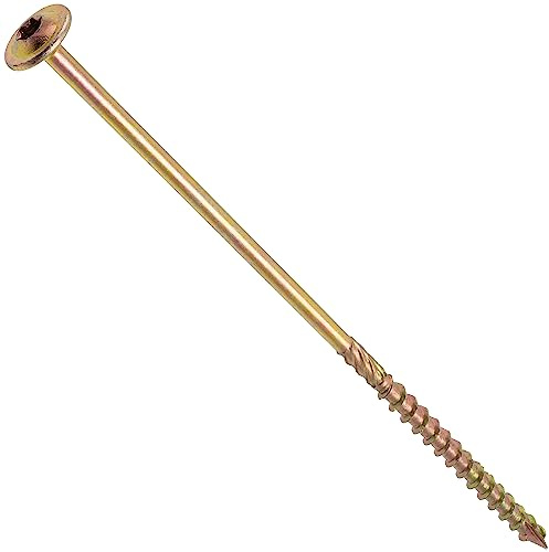 AERZETIX - C67501 - Juego de 25 Tornillos para madera Ø6x180mm con cabeza ancha abombada - con huella estrella Т30 - en acero galvanizado - carpintería, contrachapado, aglomerado, melamina