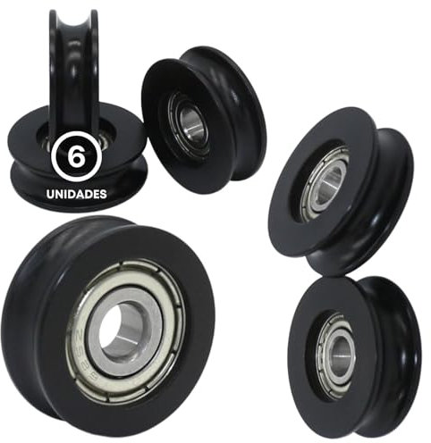 Rodamientos Puertas Correderas Aluminio (6 uds). Ruedas Ventanas Correderas. Ruedas Para Puertas Correderas 5x20x7mm. Rodamientos Mosquiteras con nucleo de Acero Inox. Suavidad Durabilidad. ALBURANⓇ