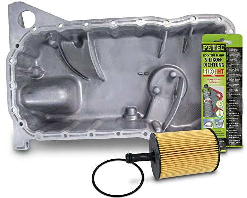 ATEC Germany 1x Ölwanne inkl. Ölablassschraube, 1x Dichtung, 1x Ölfilter Kompatibel mit SEAT ALHAMBRA (7V8, 7V9), LEON (1M1), VW BORA I (1J2), BORA Variant (1J6), GOLF 4, SHARAN (7M8, 7M9, 7M6)