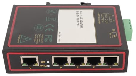 ASHATA Commutateur Ethernet Industriel Non géré à 5 Ports, Commutateur Ethernet à Rail de Guidage DIN 100 Mbps, Commutateur Réseau Non géré de Protection IP40 pour L'industrie des