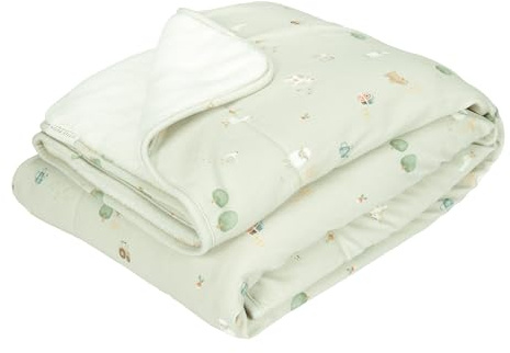 Little Dutch Decke Kinderdecke Kinder mit Nickistoff (110x140 cm) grün - Little Farm