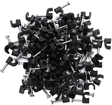 Angoily 100piezas Clips De Cable De Plástico Organizador De Cables y Cuerdas Fijador De Línea Negro