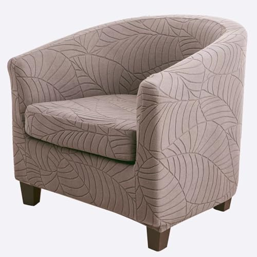 Surwin Sesselbezug Sesselschoner mit Elastisch Stretch Husse, Laub Jacquard Sesselüberwurf Universal Chair Schonbezug Sofabezug für Clubsessel Lounge & Cocktailsessel (Wüste)