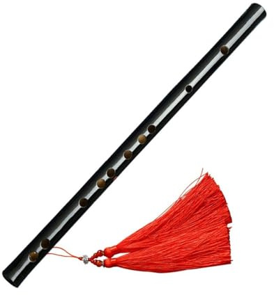 bambusflöte 6 Fingerlöcher Schwarze Bambusflöte Traditionelle Musikinstrumente Bambus DizI(D Key)
