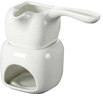 COLLBATH Pentola Fusione Cioccolato in Ceramica 110 Ml Con Supporto Formaggiera Per Cucina e Feste Uso Versatile Per Burro Caramelle Tapas Regalo Appassionati Dolci