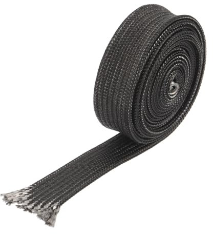 sourcing map Heat Shield Sleeve, 0.3 ID 3.3 Feet Heat Sleeve Automotive Wire Heat Shield Fuel Line Heat Shield Sleeve Heat Sleeve Heat Wrap 500 Degree for Wires, Black