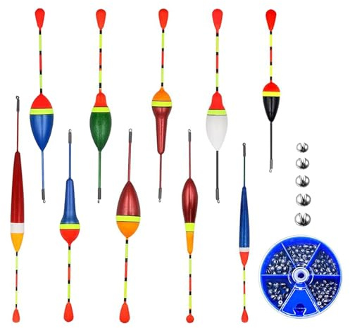 YCHYAN 10 Stück Posen Angeln Set, Schwimmer zum Angeln Set, Erhältlich in Verschiedenen Größen Angelzubehör Set, Schwimmer Angeln Forelle, Geeignet für Verschiedene Fischgrößen