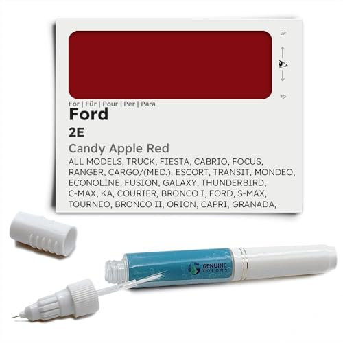 Genuine Colors Pennarello a vernice Candy Apple Red 2E compatibile/ricambio per Ford rosso